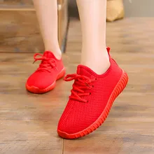 Женские повседневные кроссовки; tenis feminino; Женская Летняя трикотажная дышащая Вулканизированная обувь; zapato mujer; кроссовки; Размеры 35-41