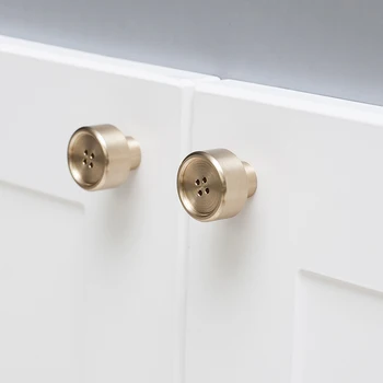 

Gold Button shape brass knob Cabinet Knobs and Handles Cupboard Door Cabinet Drawer Furniture Hardware
