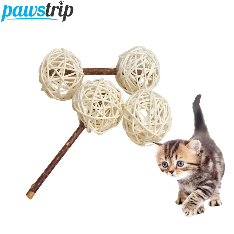 pawstrip 2pcs/lot Interactive Cat Toy Ball With Bell Inside SilverVine