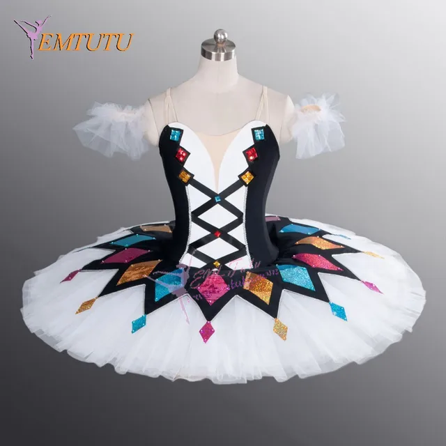 harlequinade dance tutu black white ballerina performance