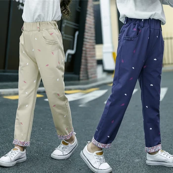 

2018 spring children's clothes girls pants casual loose cotton girls pants for kids big sports pants long trousers 4-11