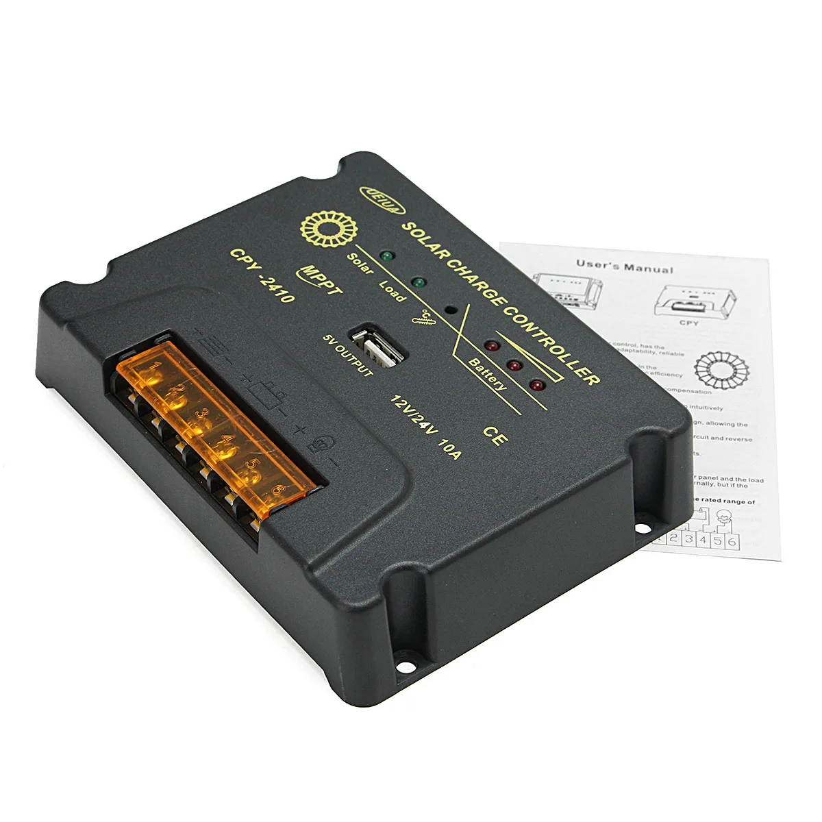 CPY-2410 12 V/24 V 10A USB со слежением за максимальной точкой мощности, Панели солнечные Батарея контроллер заряда