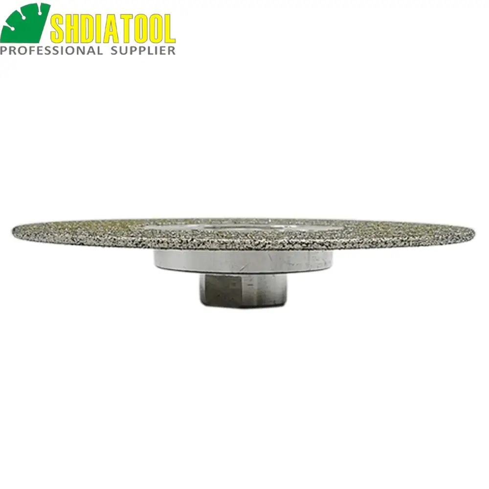 SHDIATOOL 2pcs Dia 4.5in/115mm 5/8-11 Thread Electroplated Diamond Cutting & Grinding Saw Blade Single Side Coated Cutting Disc