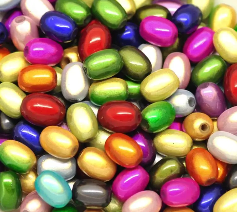 3//8/"x3//8/" 100 Hot Mixed Miracle Acrylic Oval Spacer Beads 11x8mm