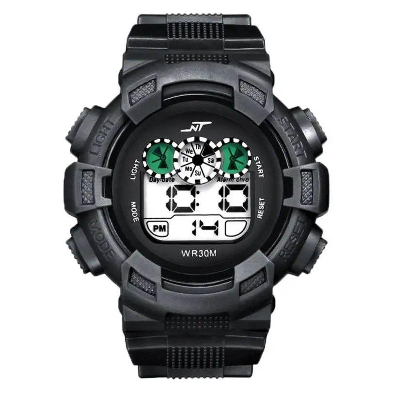 

Mens LED Digital Date Alarm Waterproof Rubber Sports Army Watch Wristwatch Relogio Masculino Erkek Kol Saati Watch Men