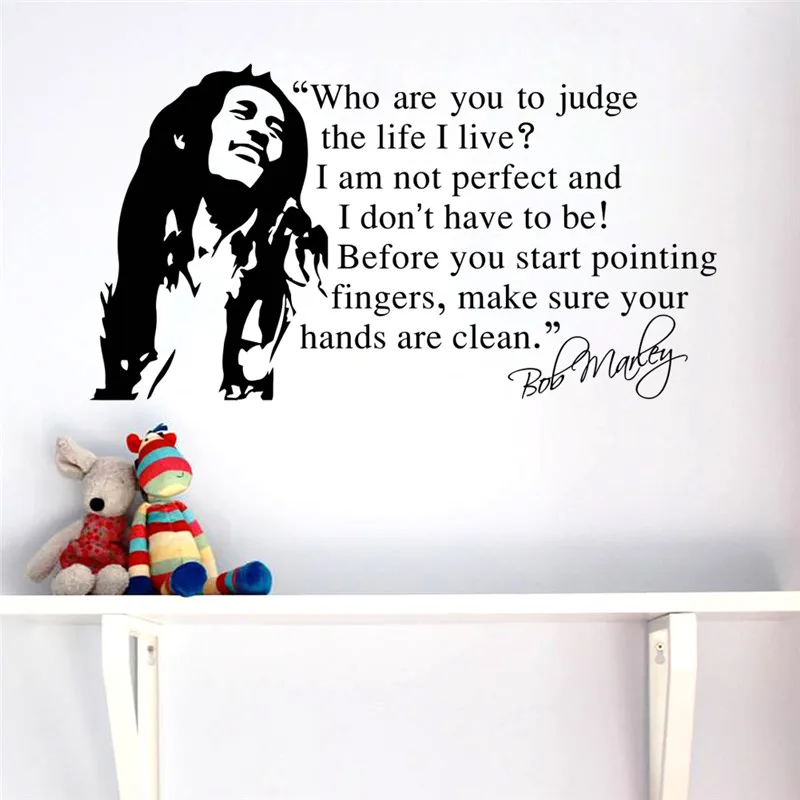 

FAMOUS music star Bob Marley quotes vinyl home decals poster art Diy wallpaper wall stickers decoration for music party large