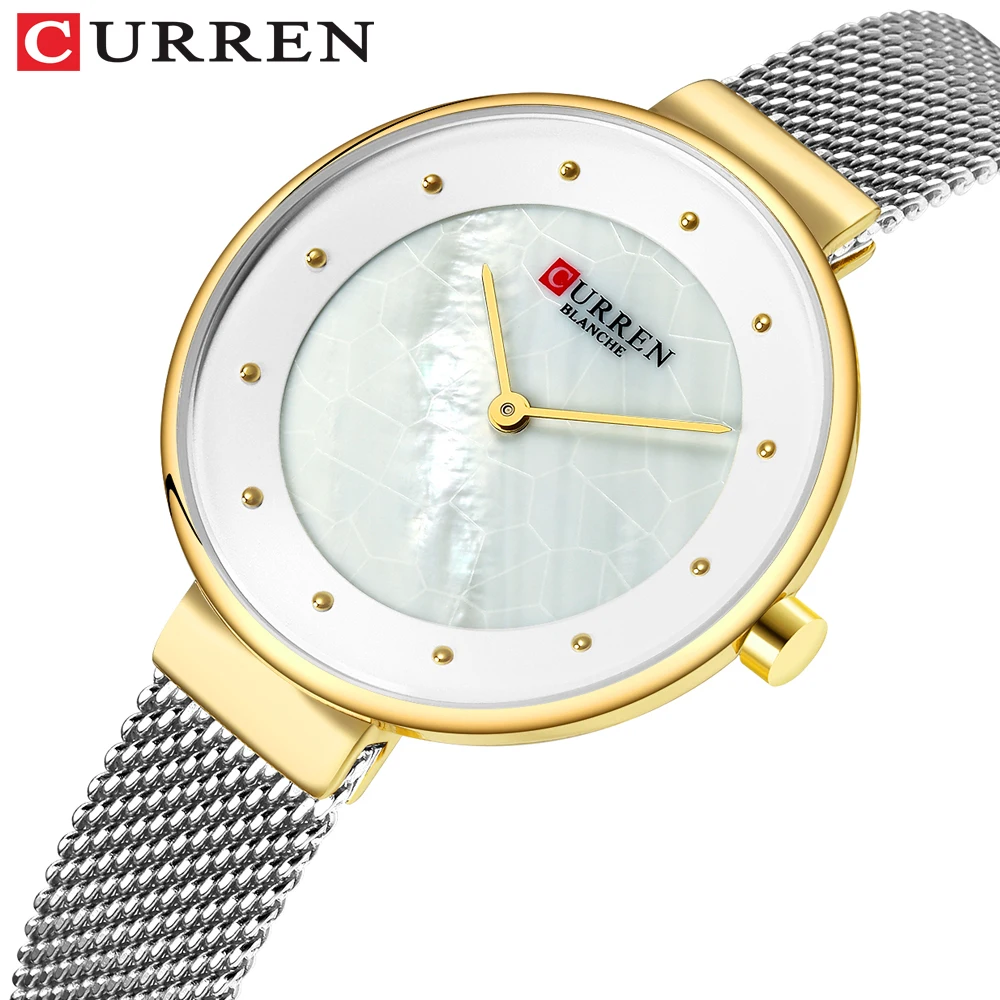 CURREN Роскошные брендовые для женщин часы Высокое качество Золотой сетки платье с поясом часы наручные часы женские часы Reloj Mujer