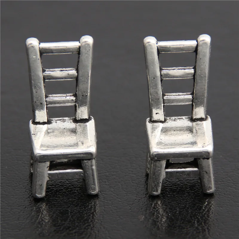 40pcs Antique Silver Charms 3D Chairs Pendant Fit Bracelets Necklace DIY Metal Jewelry Making A2869