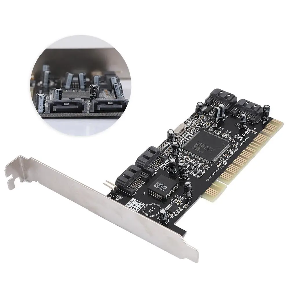 PCI 16X на 4-портовый SATA Riser Card 5 Гбит/с Sil3114 Master SATA PCI 4 порт карта расширения