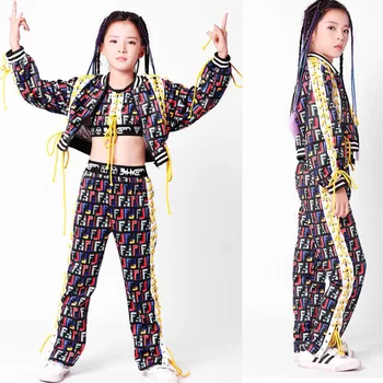 

Kids Hip Hop Clothing for Girls Boys Coat Jogger Pants Kids Jazz Dance Costumes Set Ballroom Dancing Clothes Children Outfits