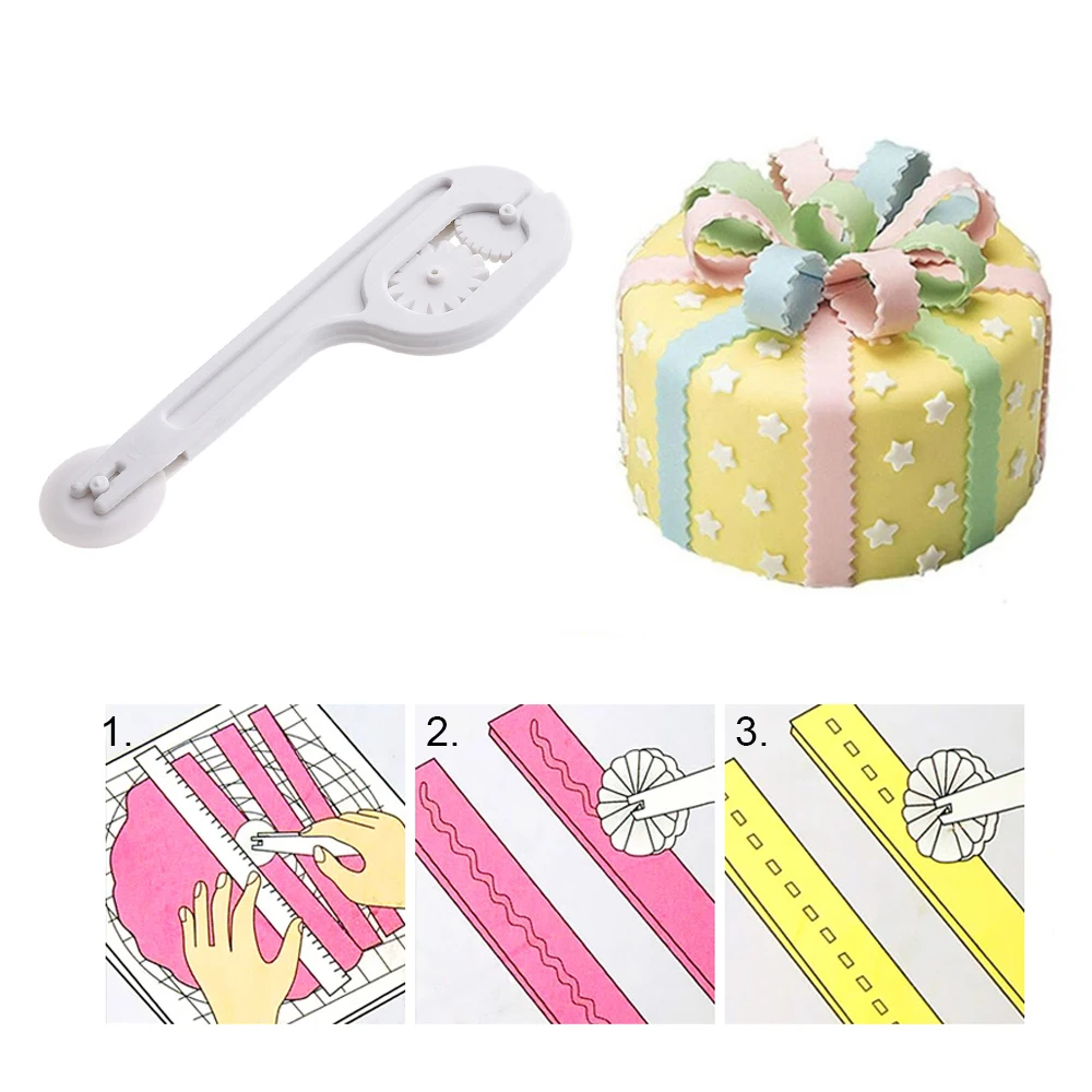 

4 Pcs/set Cookie Fondant Cake DIY Icing Sugar Stitching Craft Embosser Wheel Pastry Cutter Decor