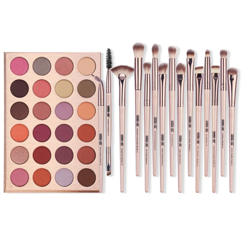 Eye Makeup Shadow Nudes Palette 24 Color +12 pcs make up brush Matte Eyeshadow Pallete powder Eye Shadow Earth shadows brush set