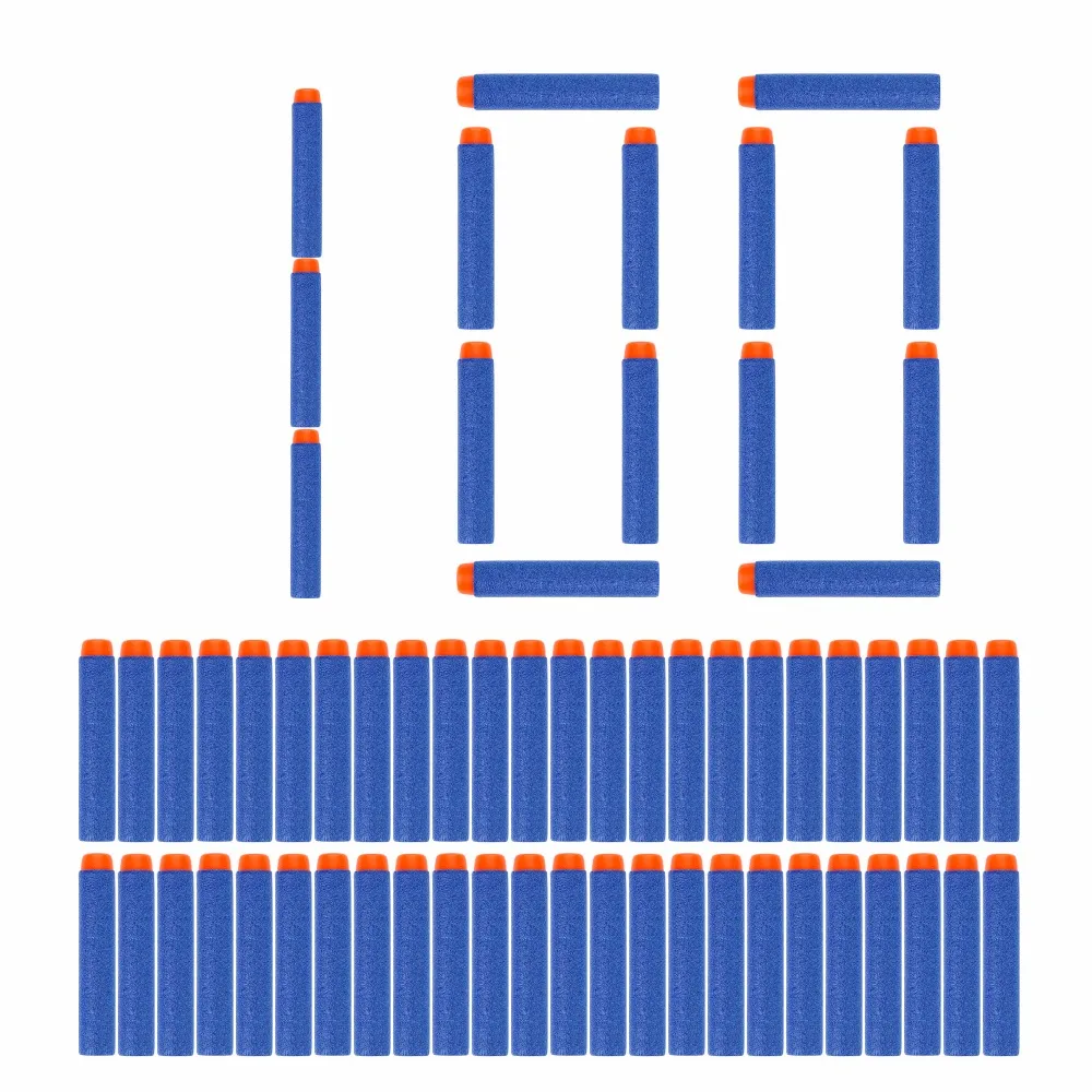100 шт мягкие полые отверстия головы 7,2 см Запасной комплект для Дартс Игрушечный Пистолет пули для Nerf комплект бластеров Рождественский подарок для детей