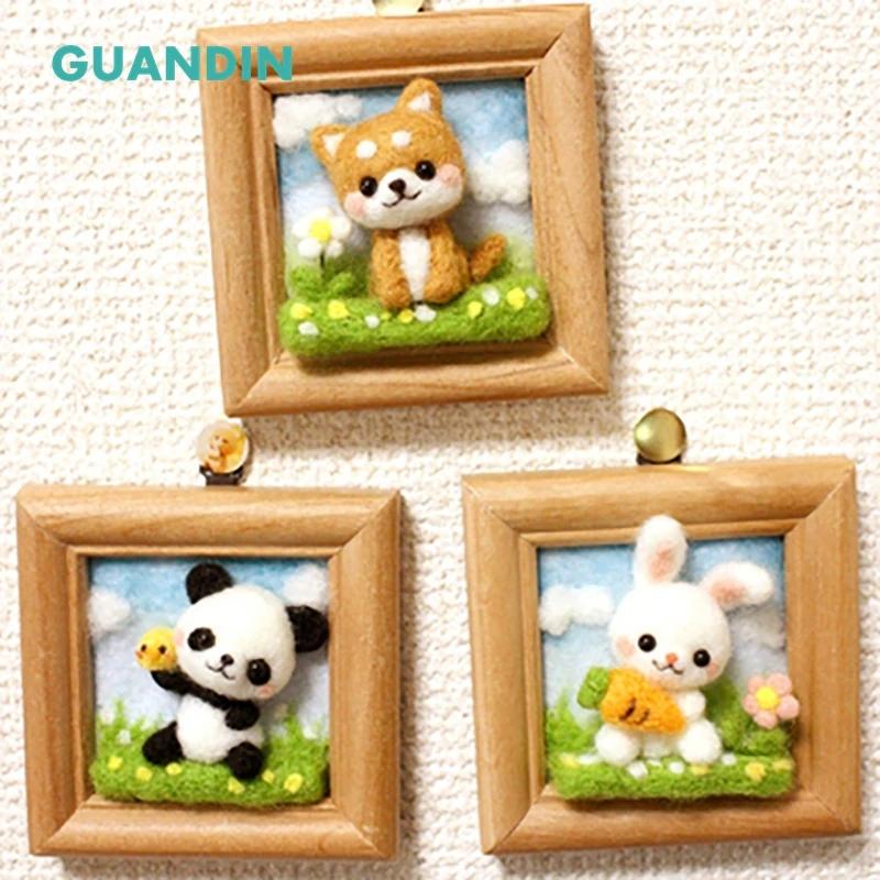 

GUANDIN,Semi-finished Handmade Wool Felt for DIY for Cat/Dog/Rabbit/Panda,Without Photo Frame,Soft & Skin-friendly,Colorful