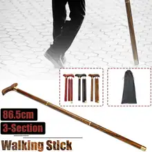 86,5 см 3 секции трость деревянная форма Птицы Складная трость для путешествий Кемпинг Треккинг джентльмен трость с тканевой сумкой