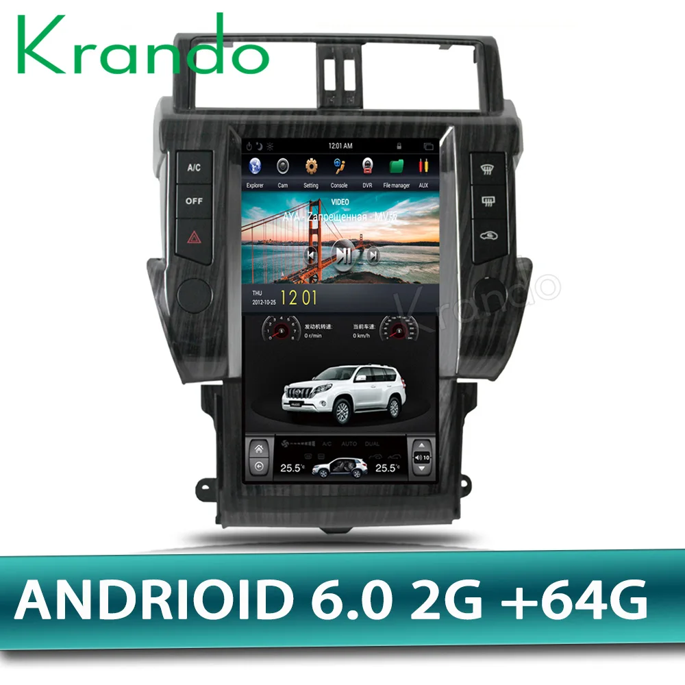 Top Krando Android 8.1 13.6" style Vertical screen car multimedia player GPS for Toyota Prado 150 2014+ navigation radio player BT 1 Top Krando Android 8.1 13.6" style Vertical screen car multimedia player GPS for Toyota Prado 150 2014+ navigation radio player BT 1