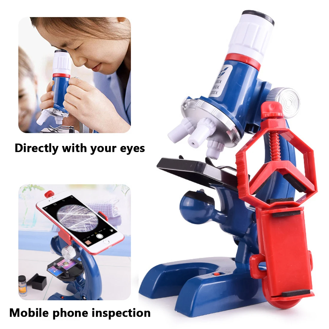 

Biological Microscope 1pc 100X-1200X Home School Educational Toy Gift For Kids Microscope Kit Lab LED Beneficial microscopes