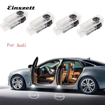 

Einszett 4pcs For Audi A8L A7 A6L Q3 A5 A4L A4 A6 A1 R8 Q7 Q5 TT A8 Car Door LED Welcome Logo Light LED Projector Laser