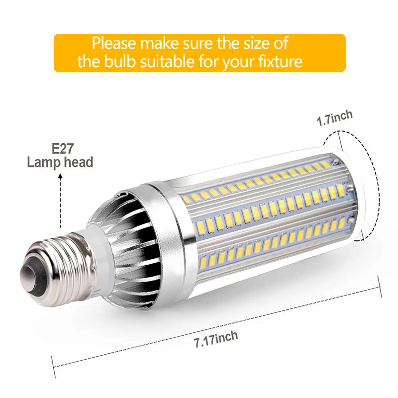 [Ltoon] E27 кукурузная лампа 50 Вт, 35 Вт, 25 Вт светодиодный потолочный светильник 110 V 220 V Алюминиевая СВЕТОДИОДНАЯ Лампа ампулы для приготовления пищи на воздухе квадратный площадка освещения пакгауза