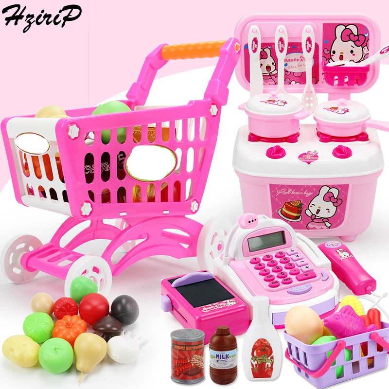 

HziriP 16pcs/set Pretend Play Food Sets Kitchen Simulation Safety Plastic Educational Children Boys Girls Toys Birthday Gifts