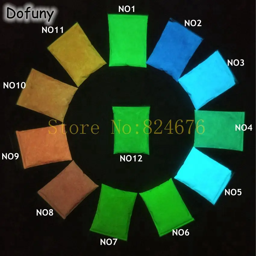 Микс цветов светящийся пигмент фосфорный порошок, фотлуминесцентный пигмент светящийся ночью покрытие лак для ногтей Пигмент Блеск для ногтей