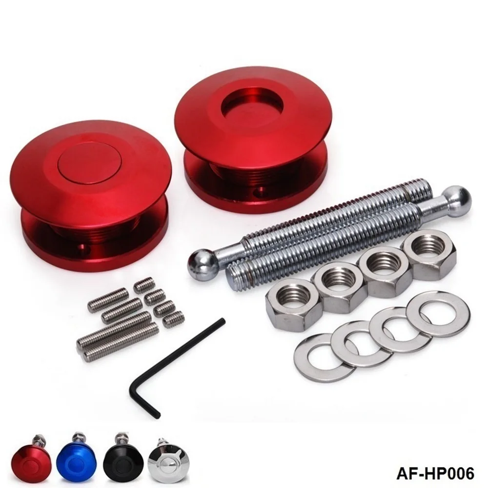 Hood lock Universal Push Button Billet Hood Pins Lock Clip Kit Car