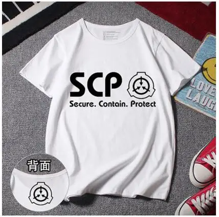Футболка для косплея High-Q SCP Foundation с круглым вырезом летняя хлопковая футболка