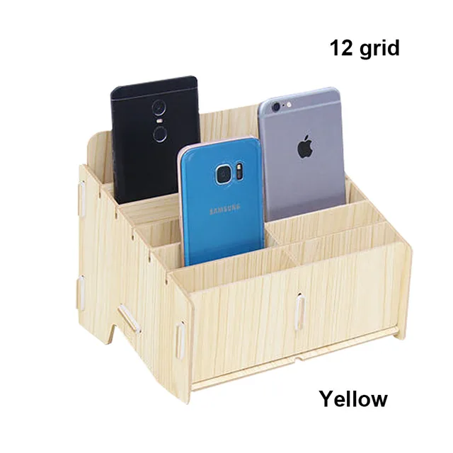 Wooden mobile phone management storage box creative desktop office