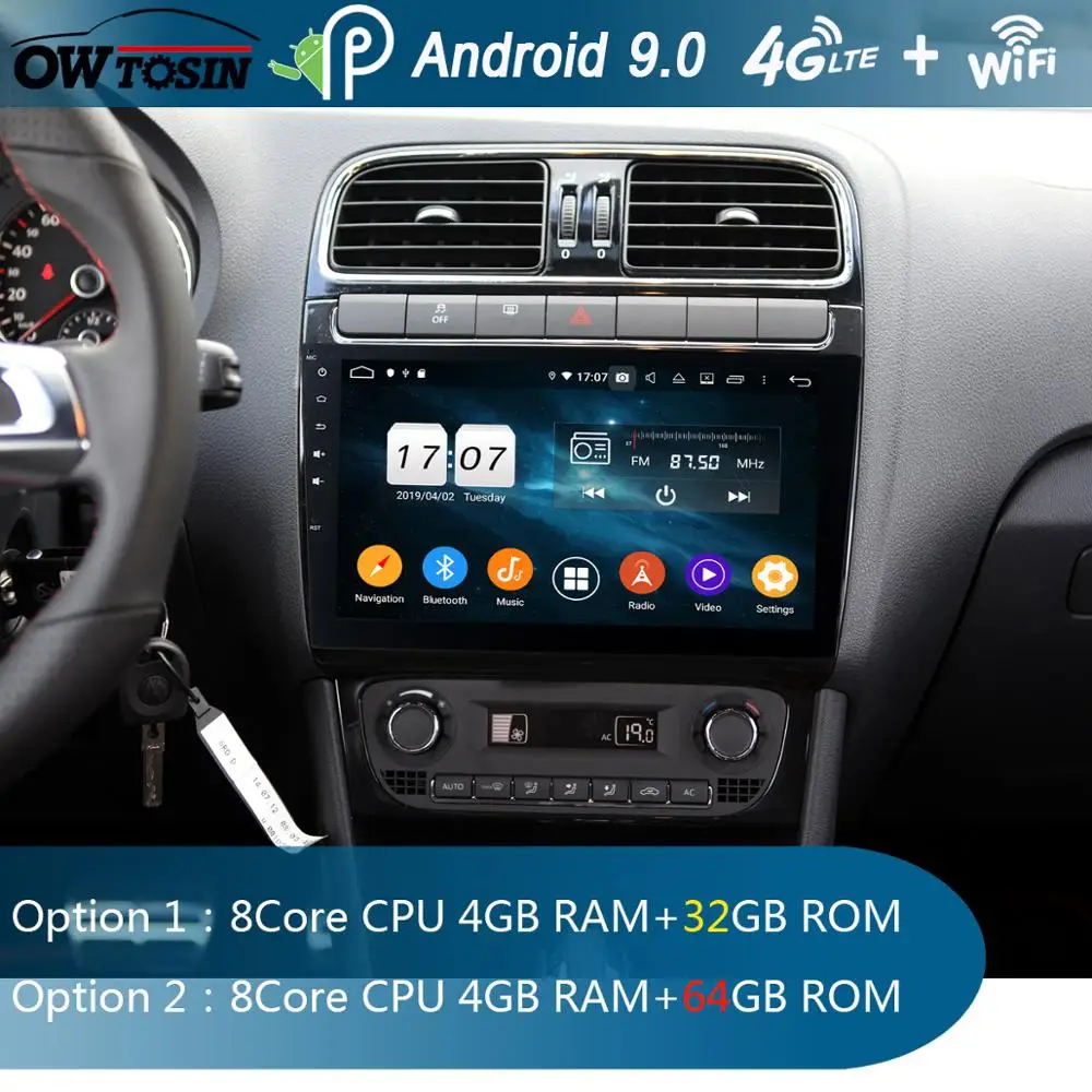 

10.1" IPS 8Core Android 9.0 4G RAM+64G ROM Car Radio GPS Player For Volkswagen VW Polo 2012 2013 2014 2015 2016 DSP CarPlay