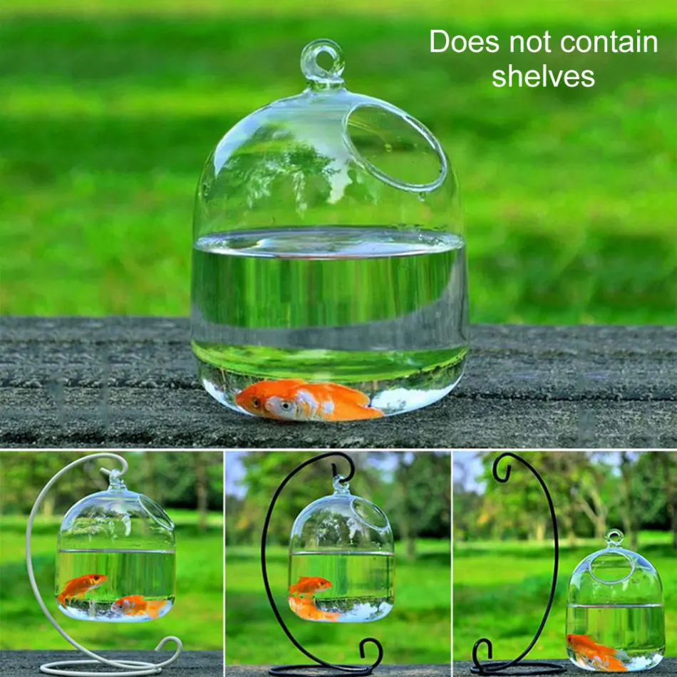 Ваза для стеклянного аквариума, гидропонная ваза, подвесная ваза, украшение для аквариума, креативная подвесная стеклянная ваза, рыбная чаша