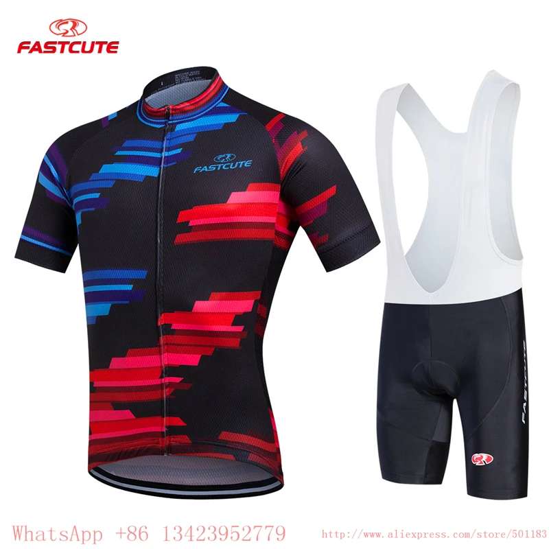Fastcute куртка велосипедная разноцветный велосипед короткий рукав спортивная одежда для велоспорта Велосипедное трико из Джерси набор - Цвет: UUH72