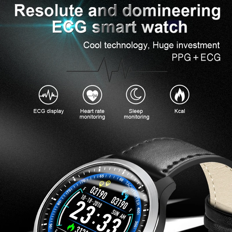 FocuSmart 2019 новые умные часы N58 с ЭКГ PPG цветным дисплеем пульсометр кровяное