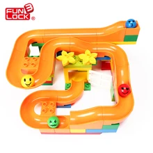 Funlock Duplo 33 pcs Marble Run Funny Plastic Slide font b Toys b font Blocks Creative