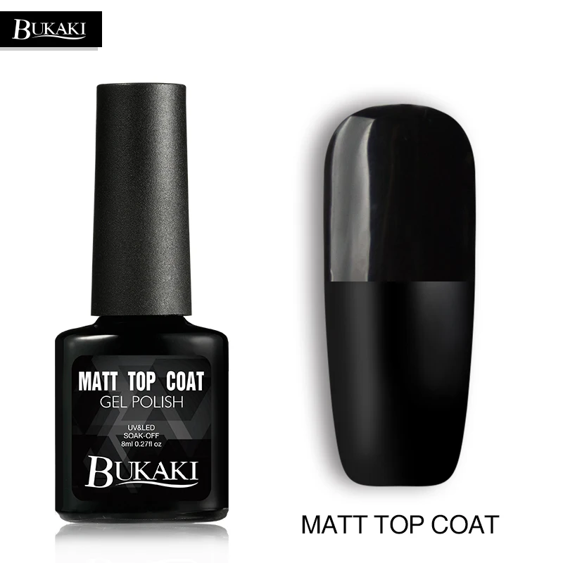

BUKAKI 1pcs Gel Glue Long Lasting Matte Top Coat Gel Varnish Soak Off UV Gel Lacquer Frosted Surface Permanent Gel Nail Polish