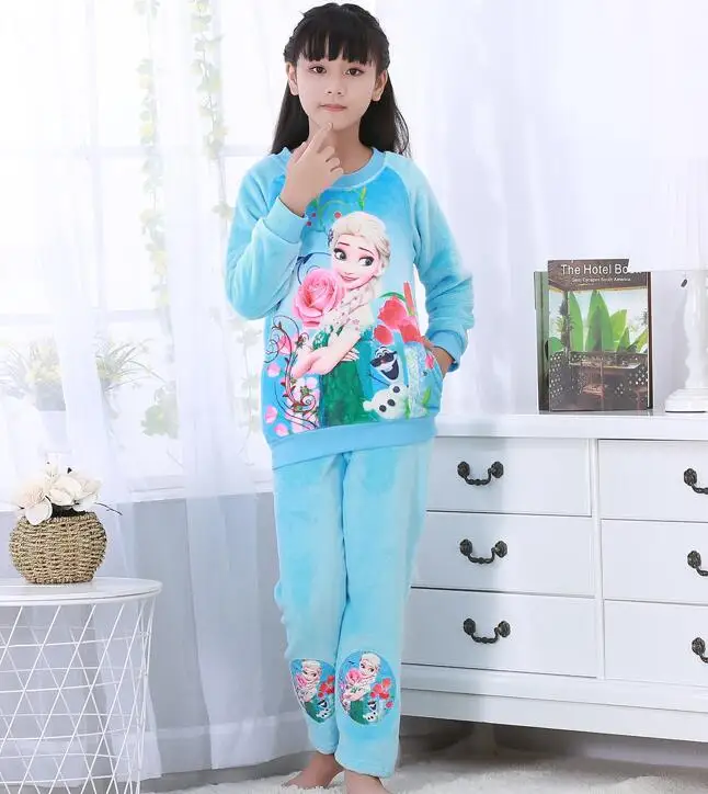 Пижамный комплект для маленьких мальчиков и девочек, фланелевые зимние плотные детские пижамы с рисунками из мультфильмов, Детские пижамные комплекты, детская одежда для сна для мальчиков и девочек - Цвет: MODEL 8