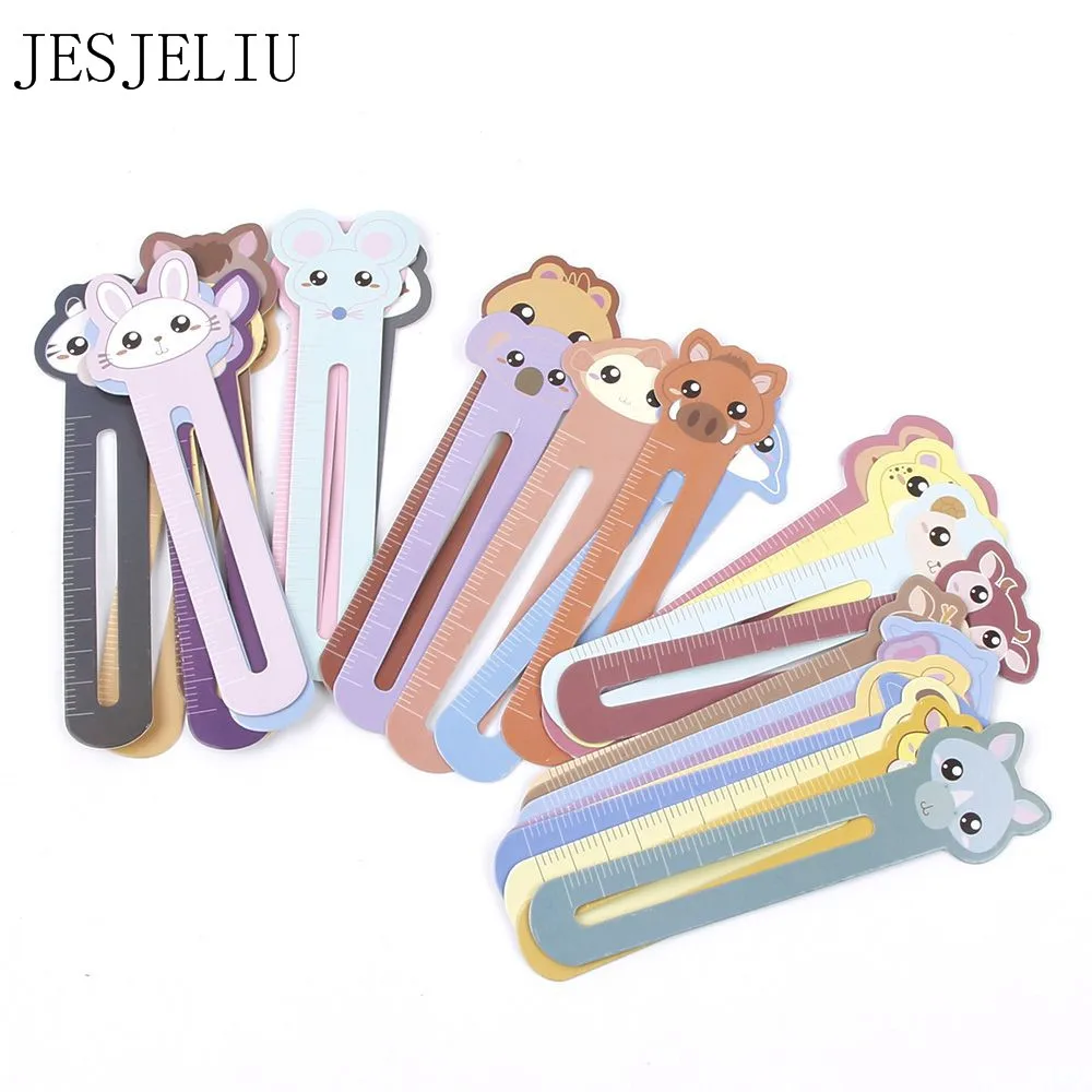 

30 pcs/box "Animal farm " scale shape bookmark paper bookmarks kawaii Clips stationery school supplies papelaria kids gifts