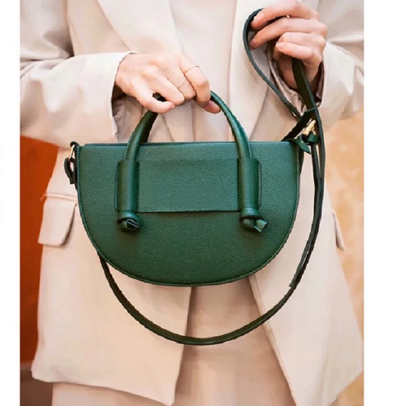 

Personality Semi-circular Handbag High Quality PU Leather Women Messenger Shoulder Bag Ladies Luxury Totes Purses And Handbags