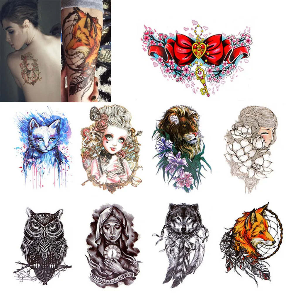

Temporary Tattoos big arm sleeve midnight Body Sticker Tattoo Paper Fake Tatoo beauty girl Waterproof Body Stickers