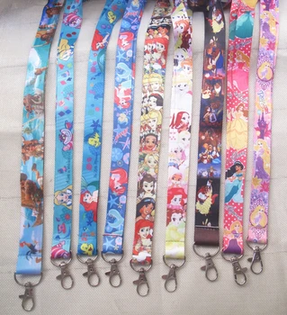 

50 Pcs /Wholesale lots Princess Cartoon Anime Necklace Strap Lanyards Cell Phone PDA Key ID Strap Charms