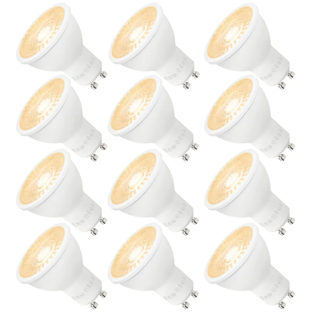 Dimmable 7W 650Lm GU10 LED Spotlight Light Bulb Warm White 3000K Replace Halogen Lamp Bulb 60W  AC185~265V 12 Lamps by Enuotek