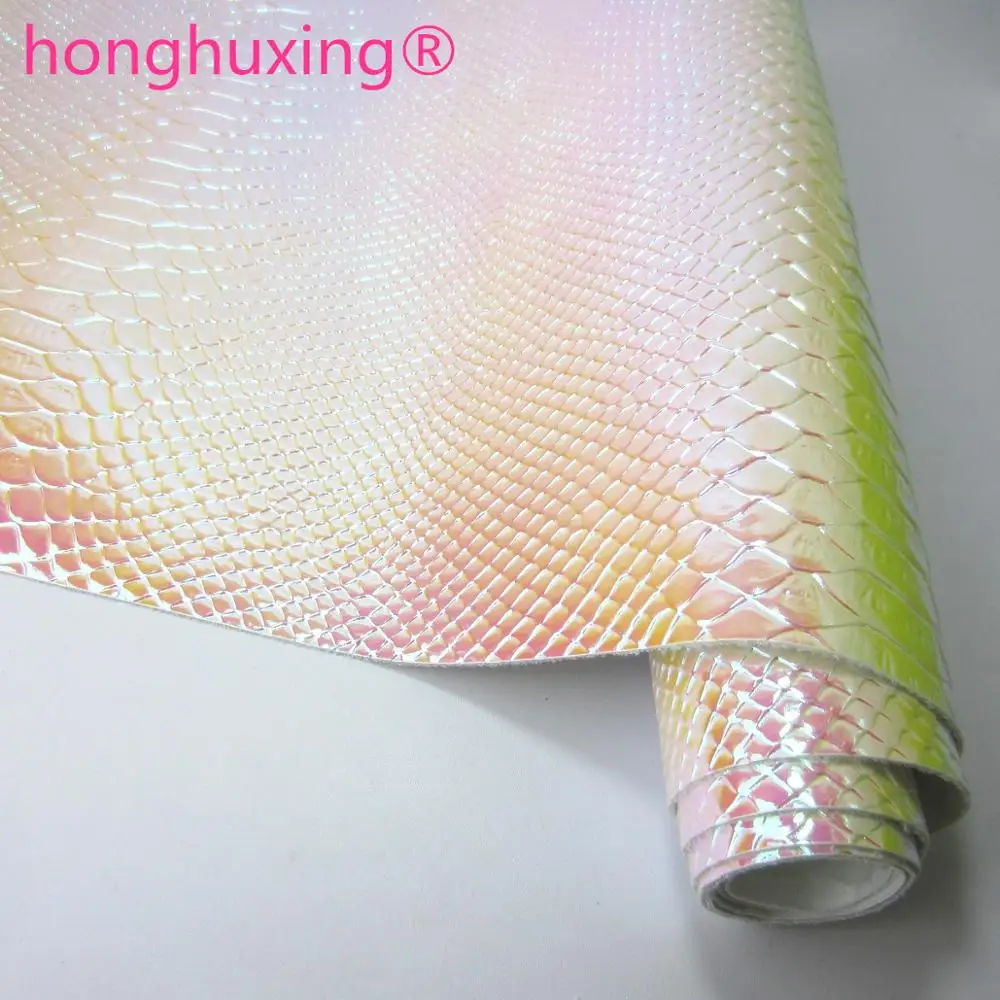 

30cmx134cm Pink Iridescent Holographic Fabric Leather Faux Fabric Leatherette fabric for bags CN311