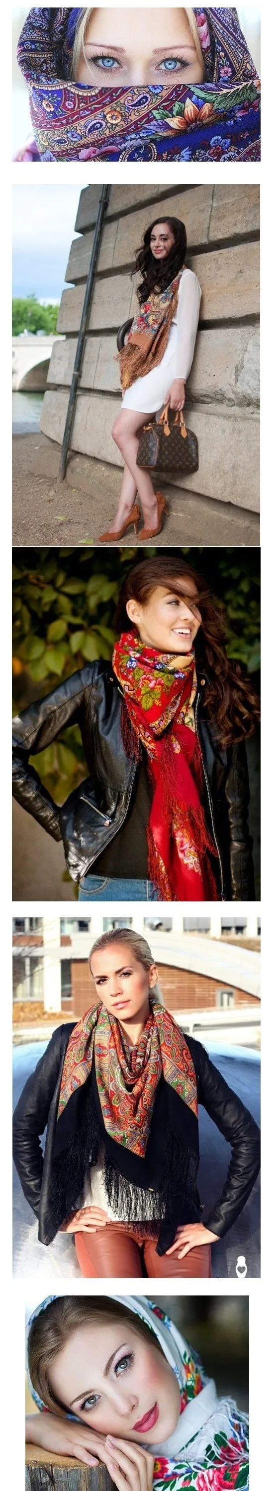 Брендовый модный шарф-шаль, длинный зимний хлопковый шарф с квадратным узором и кисточками, женский шарф с принтом, большие размеры, шали, шарфы