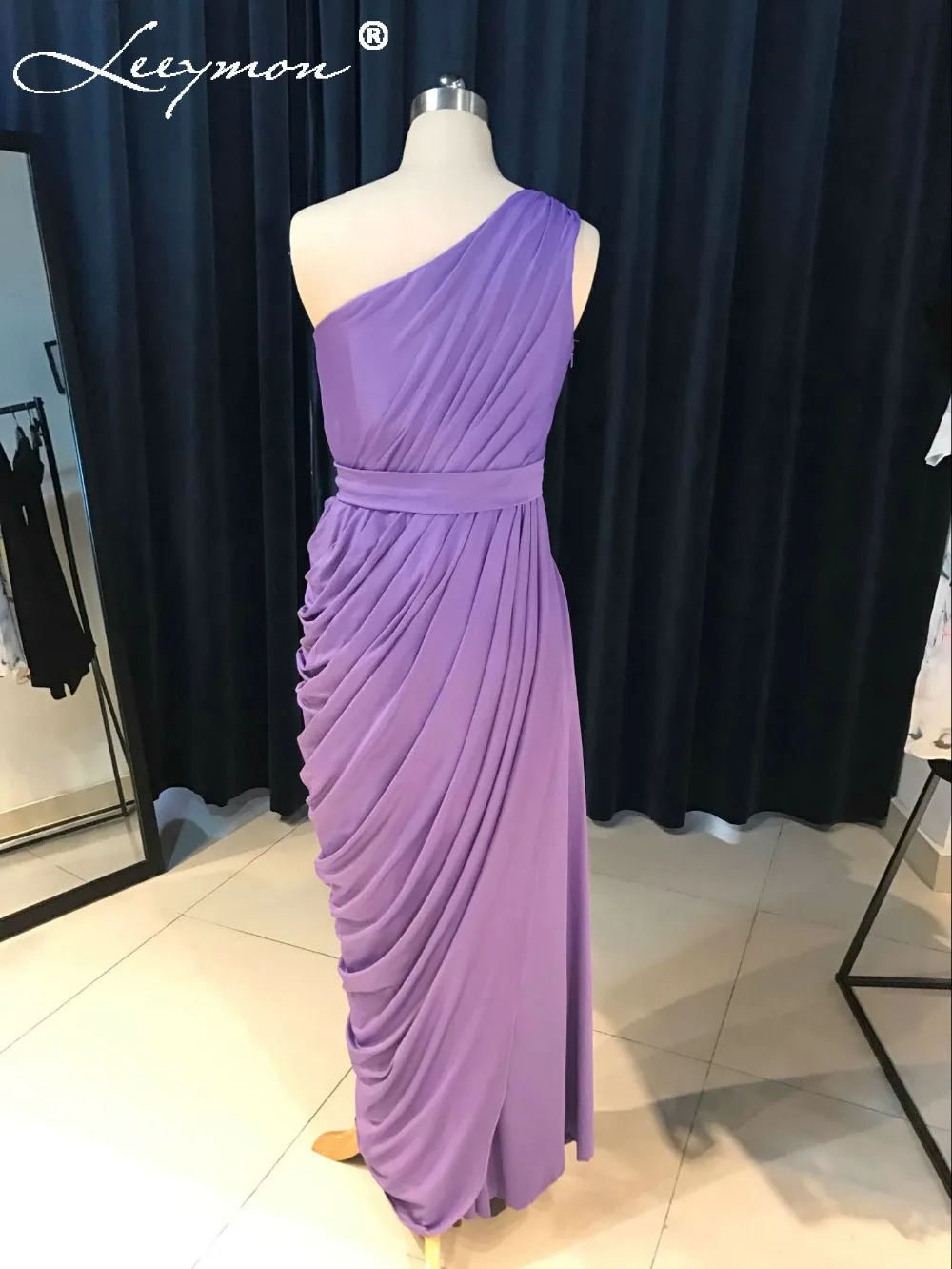 Новое Фиолетовый Длинные плиссированные шифоновое платье для подружки невесты 2019 без рукавов с поясом Свадебные платья женские платья