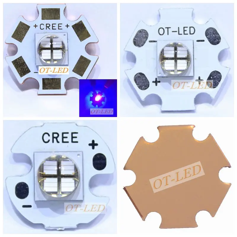 

NEW 10W 12W 7070 HPO 45MIL 4 Parallel UV 395NM - 400NM 3.2-3.6V 1.2-2.8A Led Emitter Light For Medical Equipment Detection
