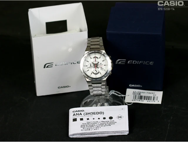 Casio Men's Watch Three-eye Steel Belt One Hundred Meters Men's Quartz Watch Brown Plate Steel Belt Ef-546d-5a - Quartz Wristwatches - AliExpress