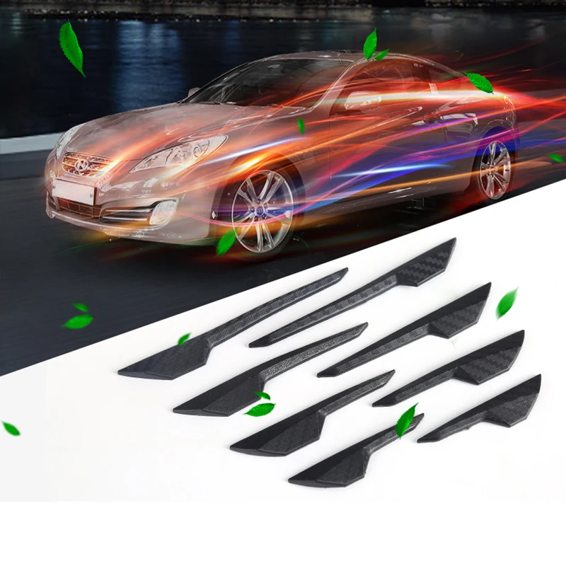 

8PCS Car Lip Spoiler Universal Front Bumper Protector Auto Splitter Wing Protection Stickers Rear Diffuser Carbon Guard Skirt