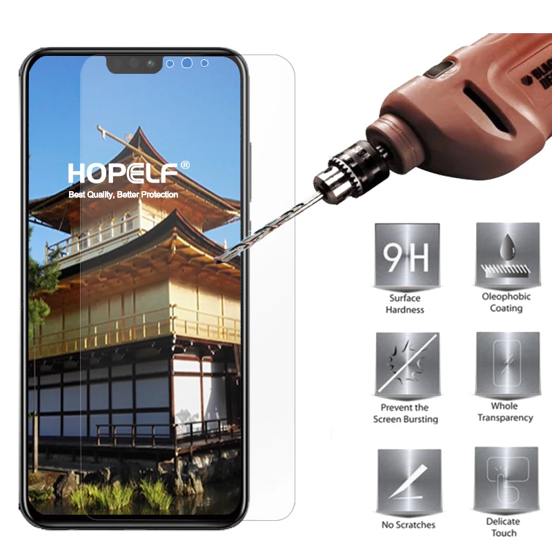 

HOPELF Tempered Glass for Huawei Honor 8X Screen Protector 9H 2.5D Phone Protective Glass for Huawei Honor 8X Tempered Glass