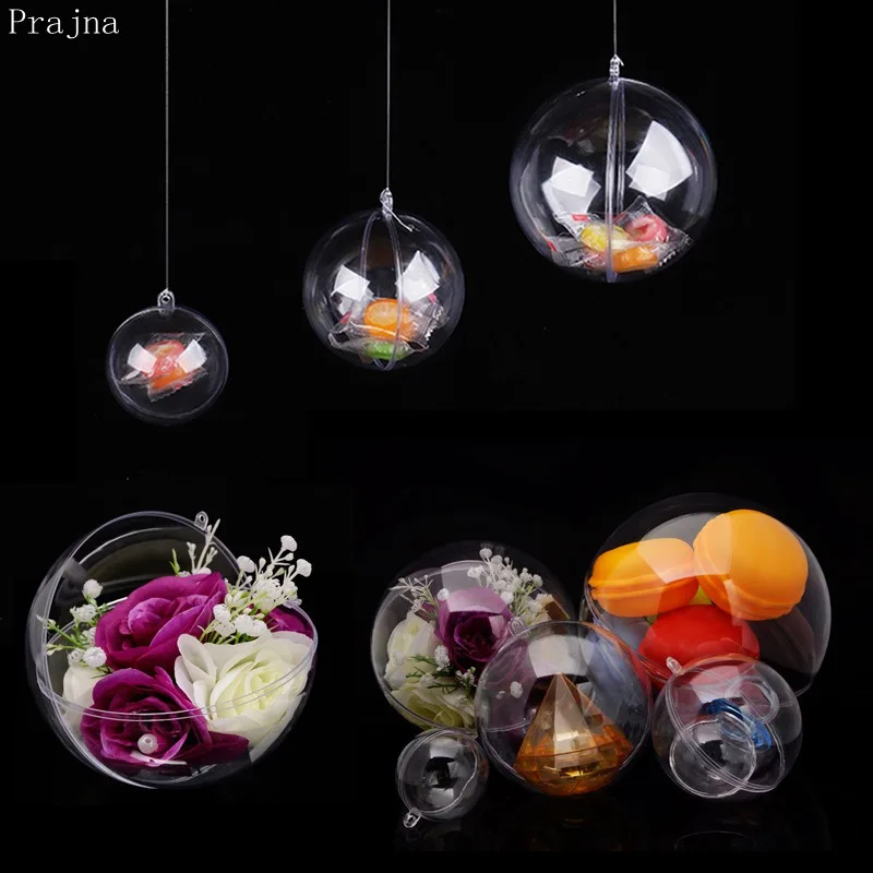 

Prajna High Transparency Christmas Balls Party Plastic Hanging Ball Bauble Candy Case Xmas Tree Decor Home Decoration 10PCS