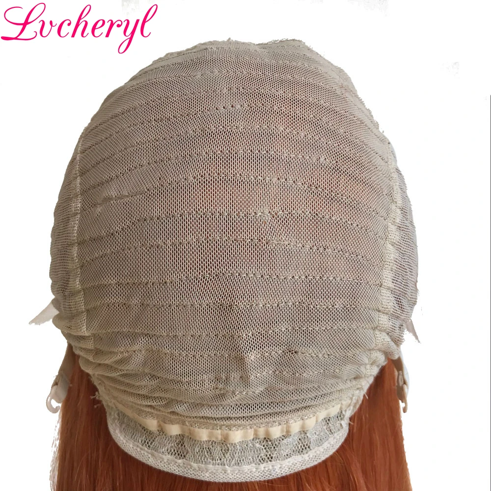 Lvcheryl Hand Tied Blonde Long Straight High Temperature Fiber Heat Resistant Glueless Synthetic Front Lace Wig For White Women