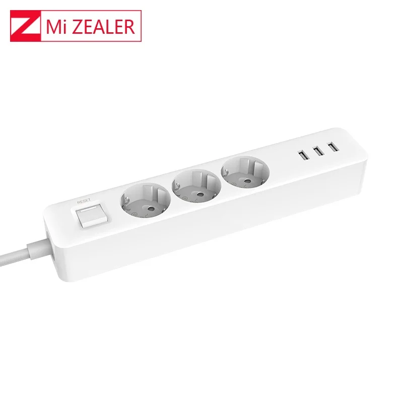 

Original EU plug Xiaomi Mijia Power Socket Strip 3 Sockets 3 USB port Extension Patch Board for home